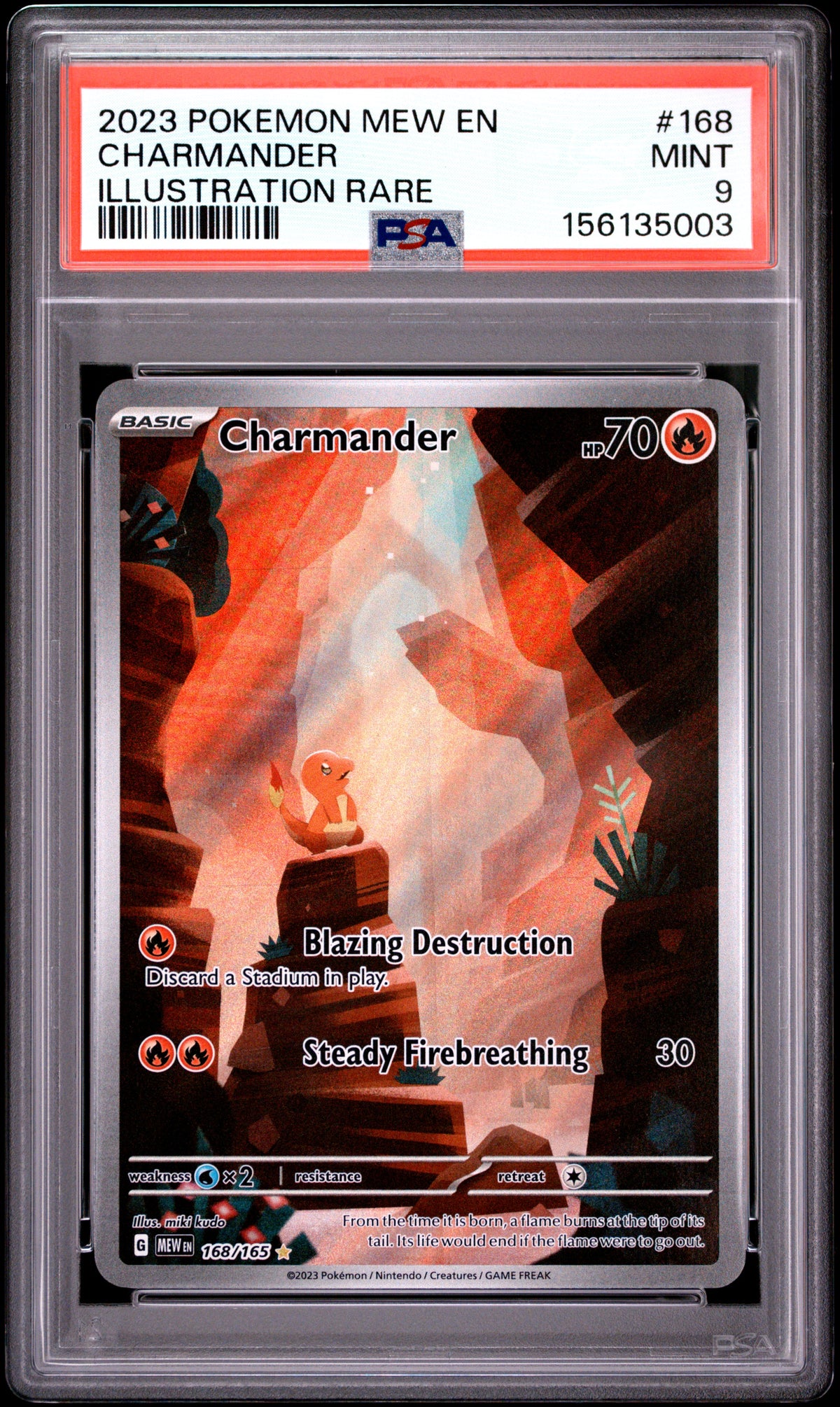 Charmander 168/165 Illustration Rare 151 Pokemon PSA 9
