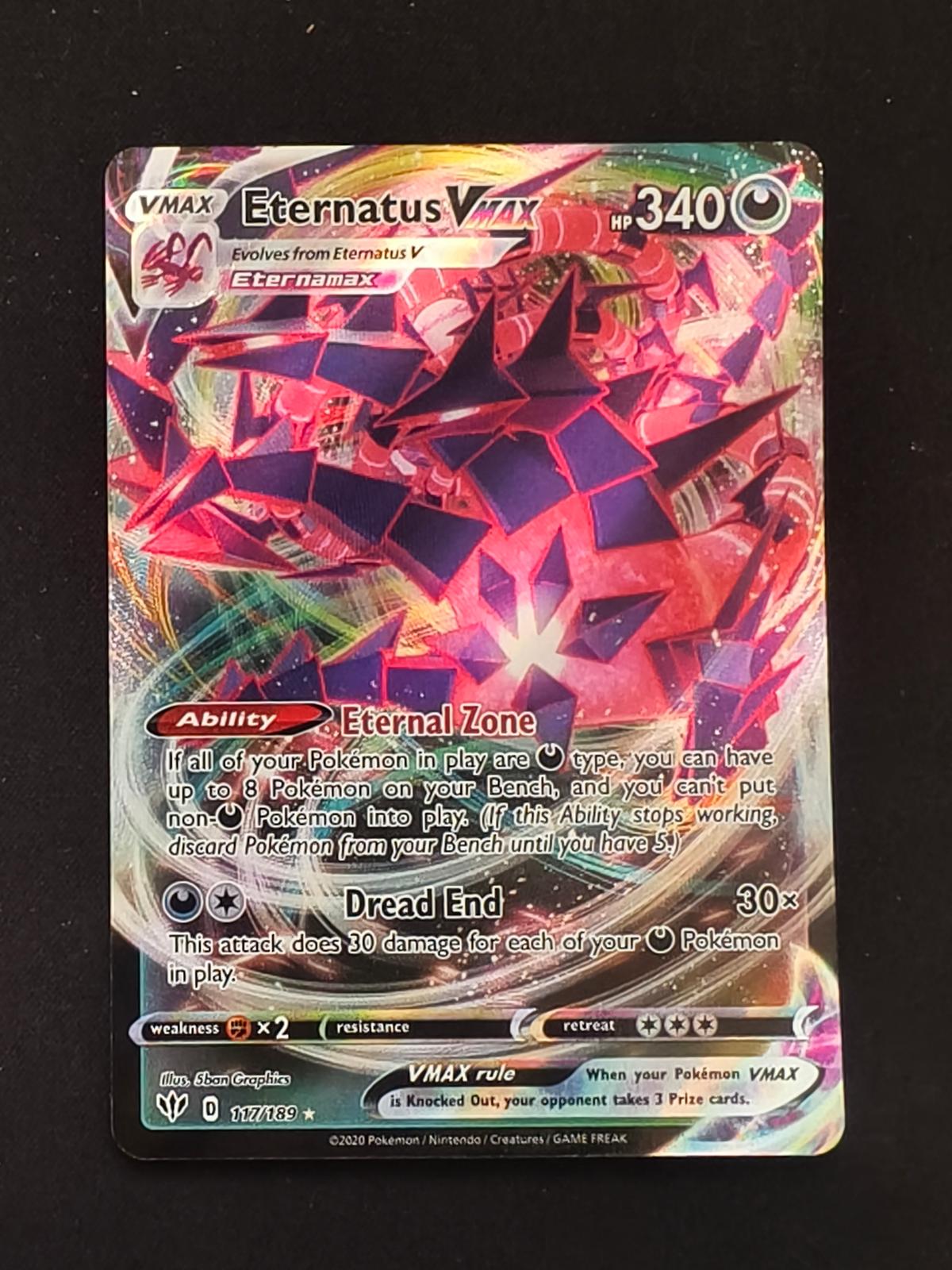 Eternatus VMAX 117/189 Holo VMAX Rare Darkness Ablaze Pokemon Near Mint