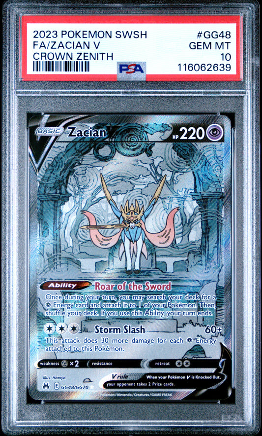 Zacian V GG48/GG70 Sword Shield Crown Zenith Pokemon PSA 10