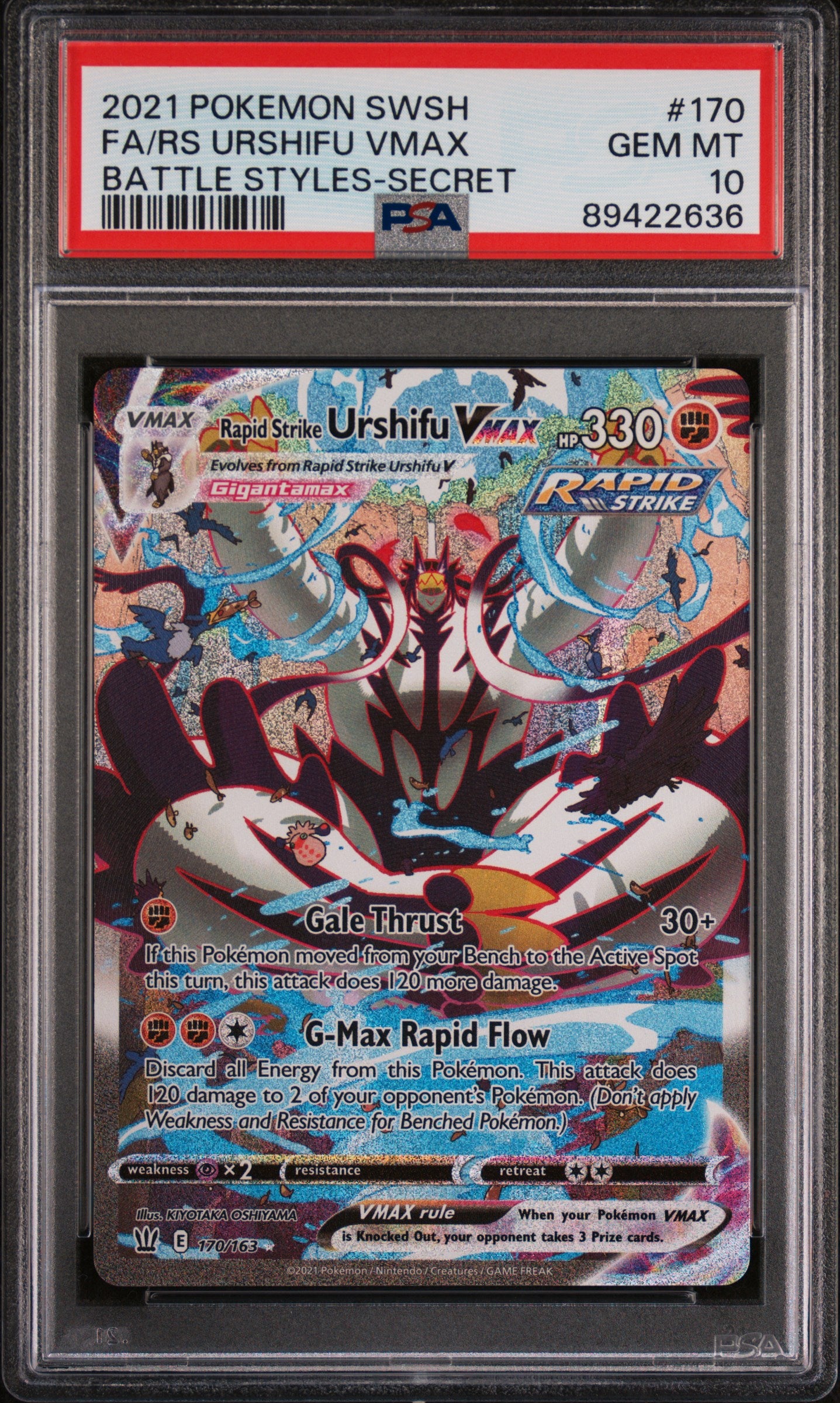 Rapid Strike Urshifu Vmax 170/163 Secret Battle Styles Pokemon PSA 10