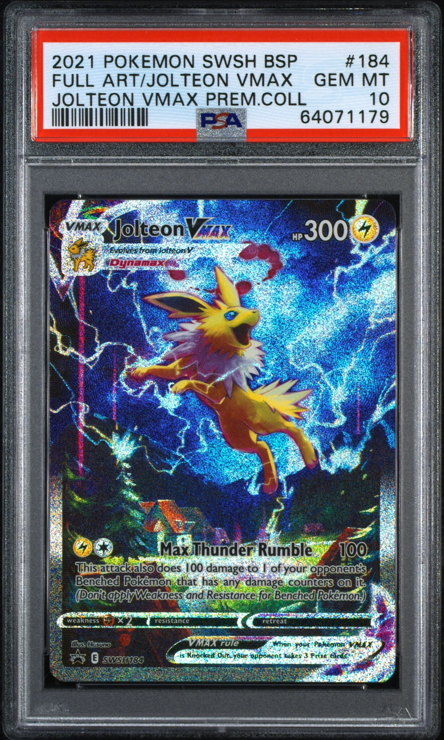 Jolteon Vmax 184 Premium Collection Swsh Black Star Promo Pokemon PSA 10