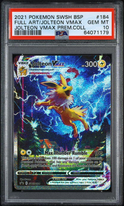 Jolteon Vmax 184 Premium Collection Swsh Black Star Promo Pokemon PSA 10