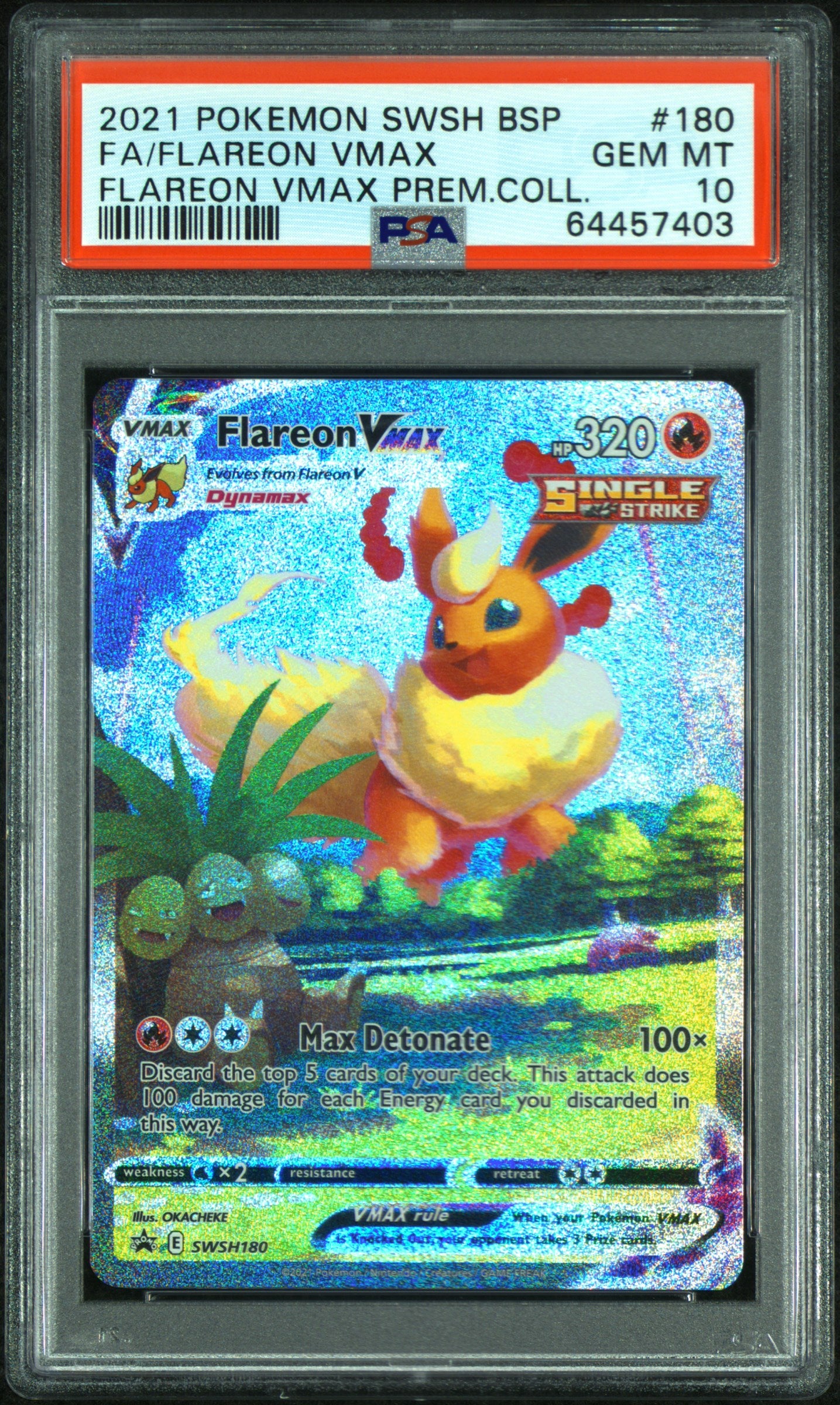Flareon Vmax 180 Premium Collection Swsh Black Star Promo Pokemon PSA 10