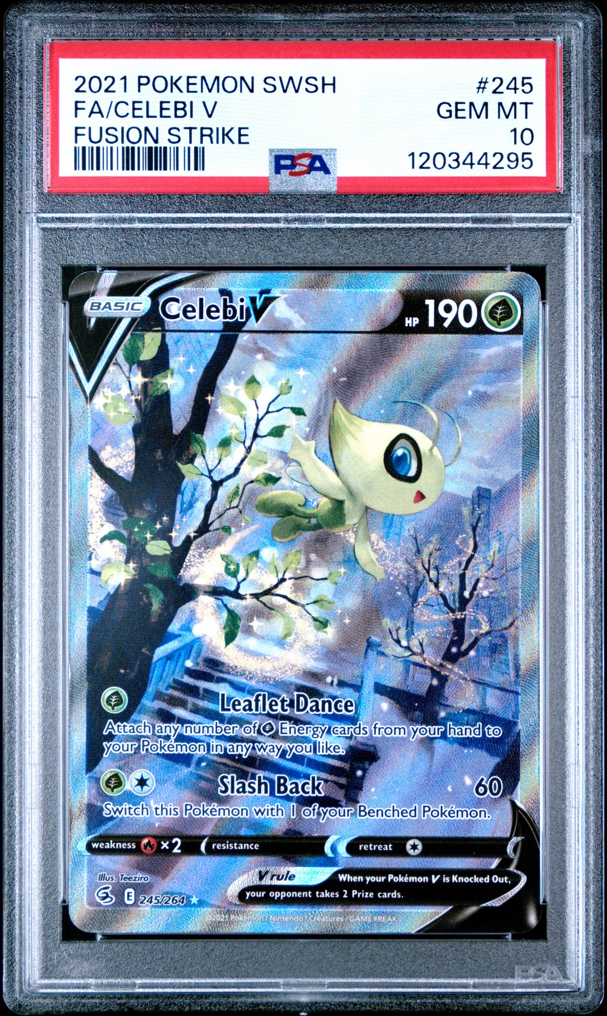 Celebi V 245/264 Ultra Rare Fusion Strike Pokemon PSA 10