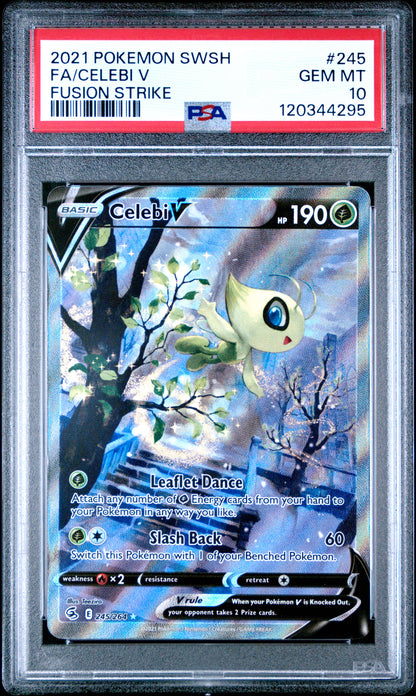 Celebi V 245/264 Ultra Rare Fusion Strike Pokemon PSA 10