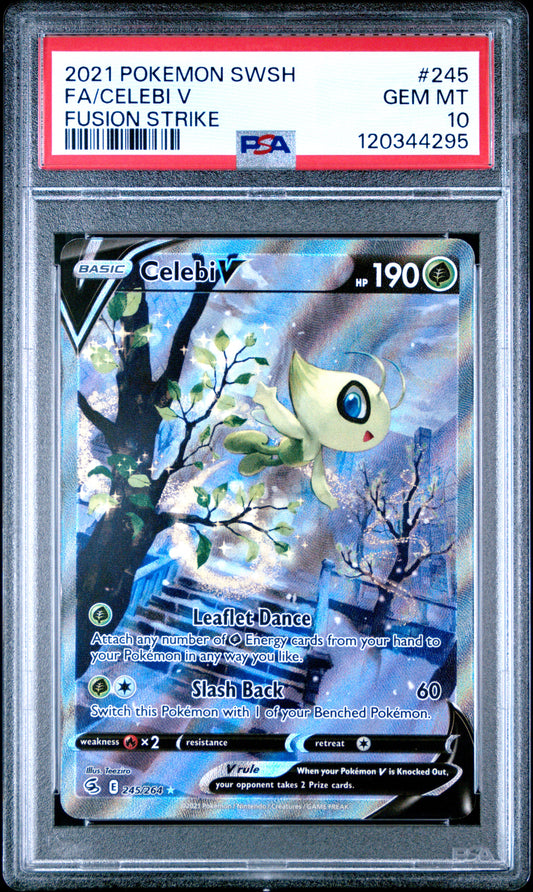Celebi V 245/264 Ultra Rare Fusion Strike Pokemon PSA 10