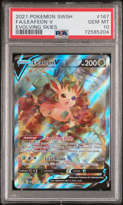 Leafeon V 167/203 Evolving Skies Pokemon PSA 10
