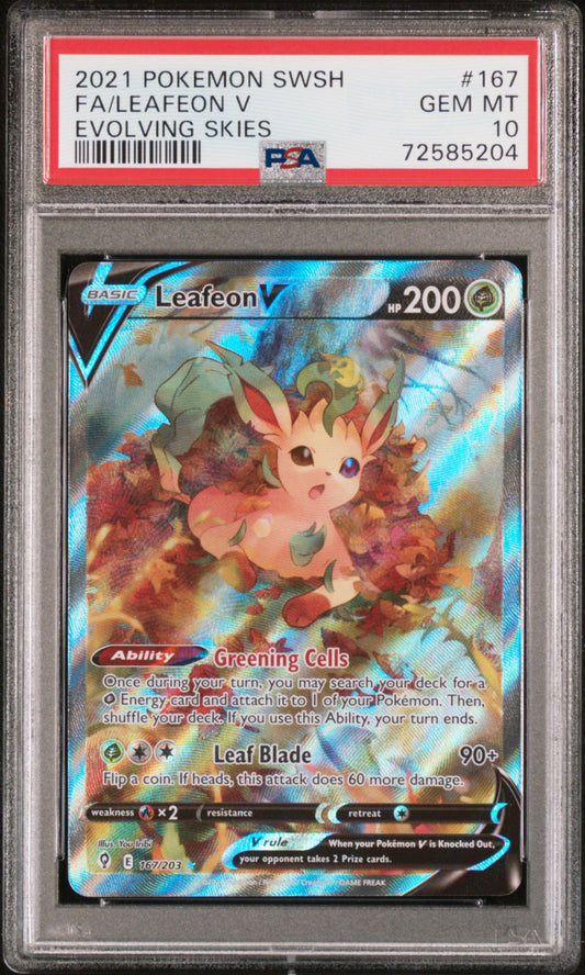 Leafeon V 167/203 Evolving Skies Pokemon PSA 10
