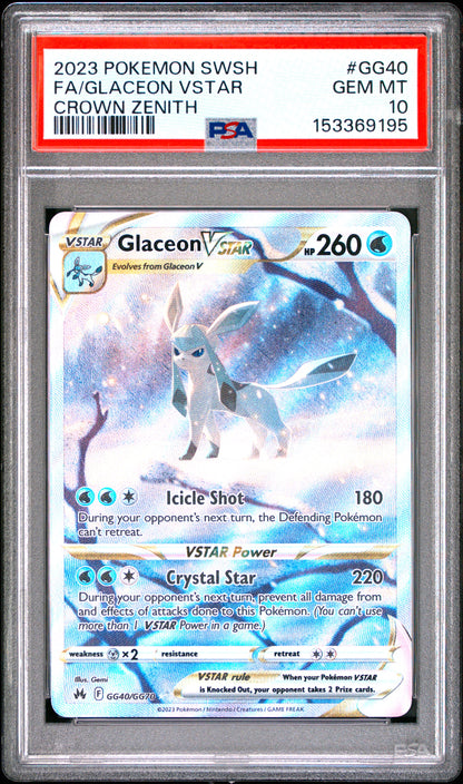 Glaceon Vstar GG40/GG70 Sword Shield Crown Zenith Pokemon PSA 10