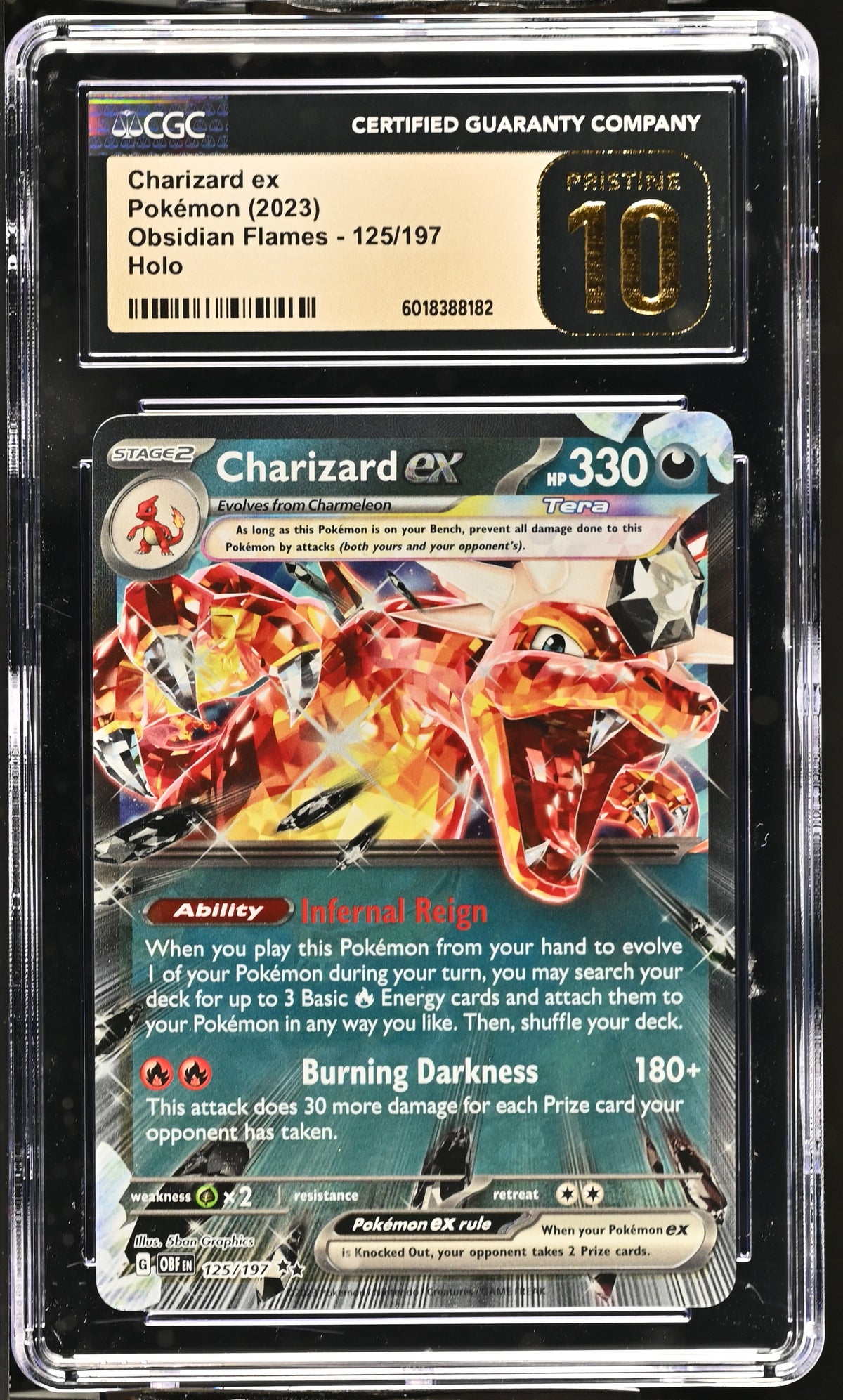 Charizard EX 125/197 Ultra Rare Obsidian Flames Pokemon CGC 10 Pristine