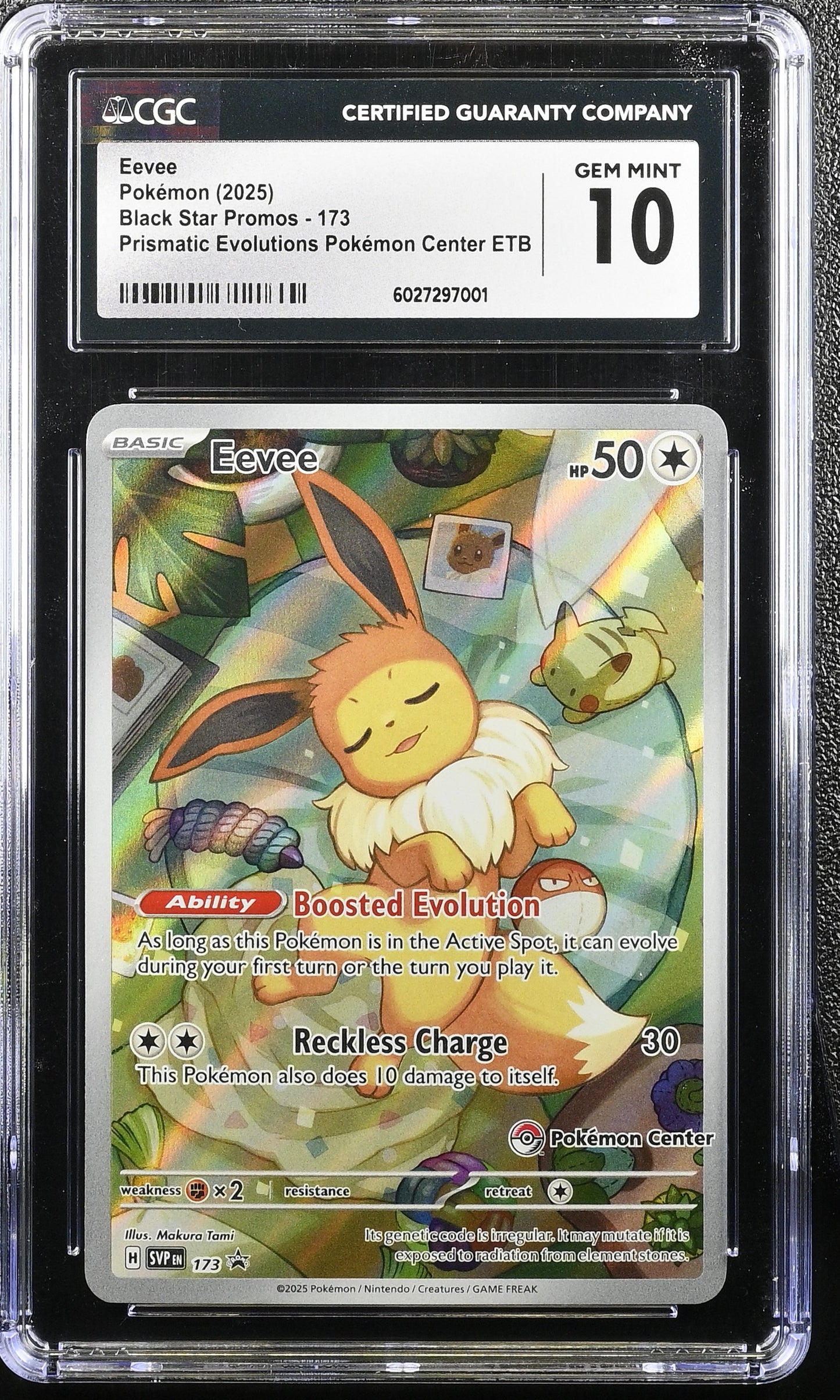 Eevee 173 Prismatic Evolutions Pokemon Ctr. Etb Pokemon CGC 10 Gem Mint