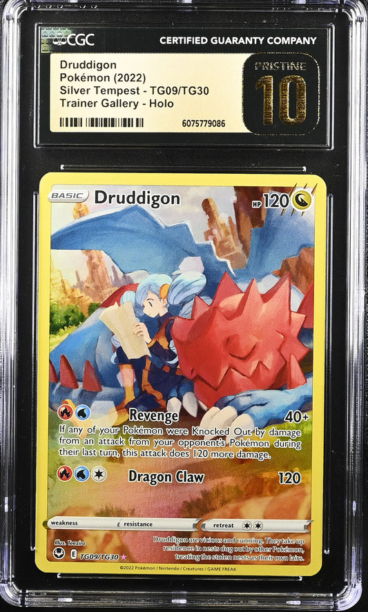 Druddigon TG09/TG30 Trainer Gallery Holo Silver Tempest Pokemon CGC 10 Pristine