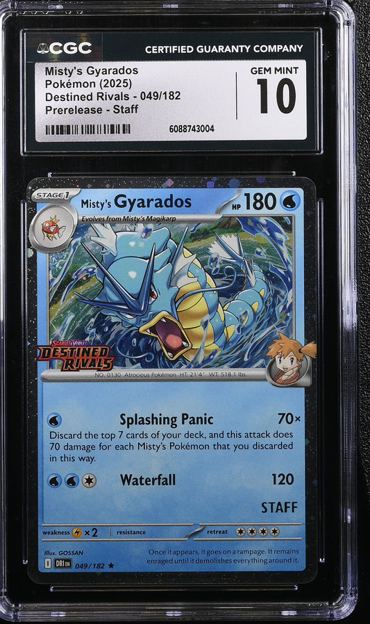 Misty's Gyarados 049/182 Prerelease Staff Pokemon CGC 10 Gem Mint