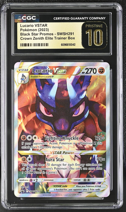 Lucario Vstar SWSH291 Crown Zenith Elite Trainer Box Pokemon CGC 10 Pristine