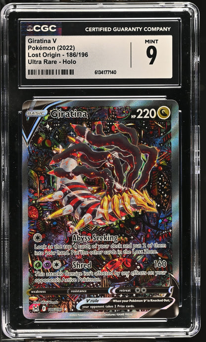 Giratina V 186/196 Ultra Rare Holo Lost Origin Pokemon CGC 9 Mint
