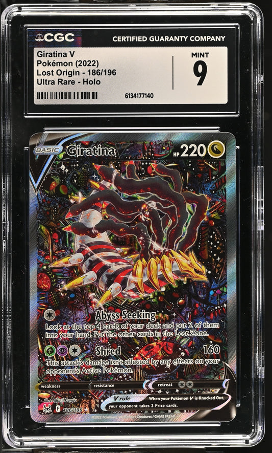 Giratina V 186/196 Ultra Rare Holo Lost Origin Pokemon CGC 9 Mint