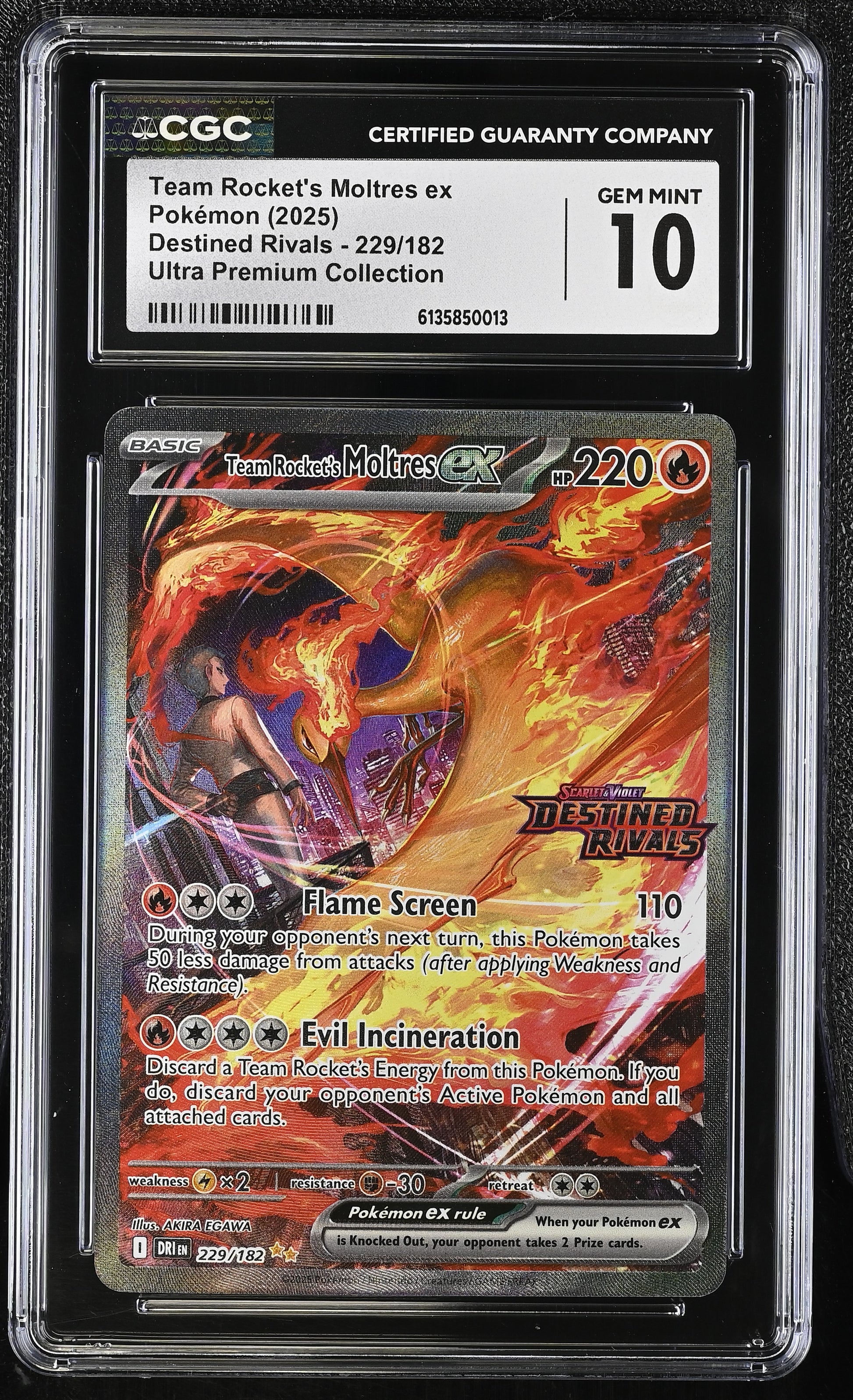 Team Rocket's Moltres EX 229/182 Ultra Premium Collection CGC 10 Gem Mint