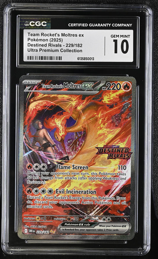 Team Rocket's Moltres EX 229/182 Ultra Premium Collection CGC 10 Gem Mint