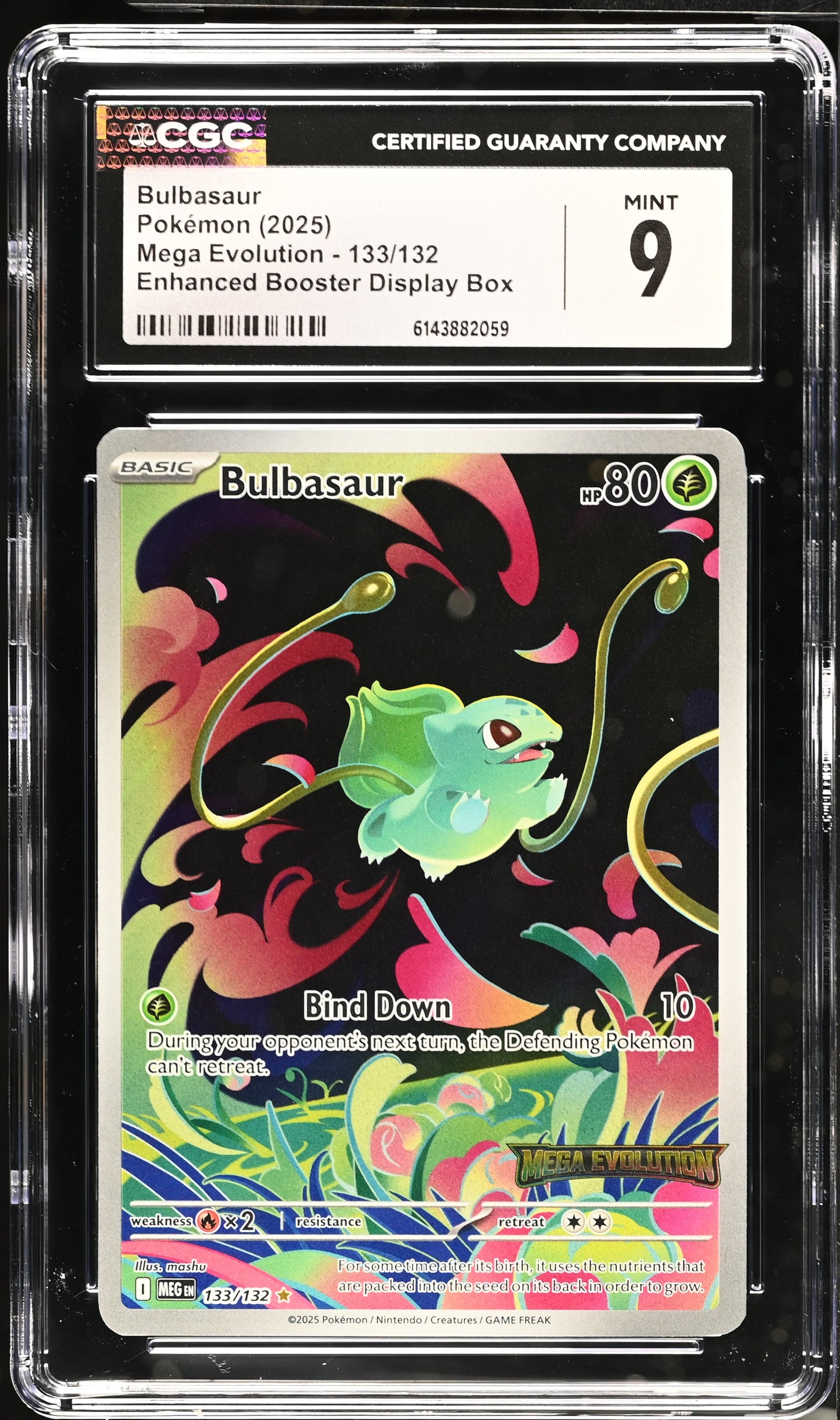 Bulbasaur 133/132 Enhanced Booster Display Box Mega Evolution Pokemon CGC 9 Mint