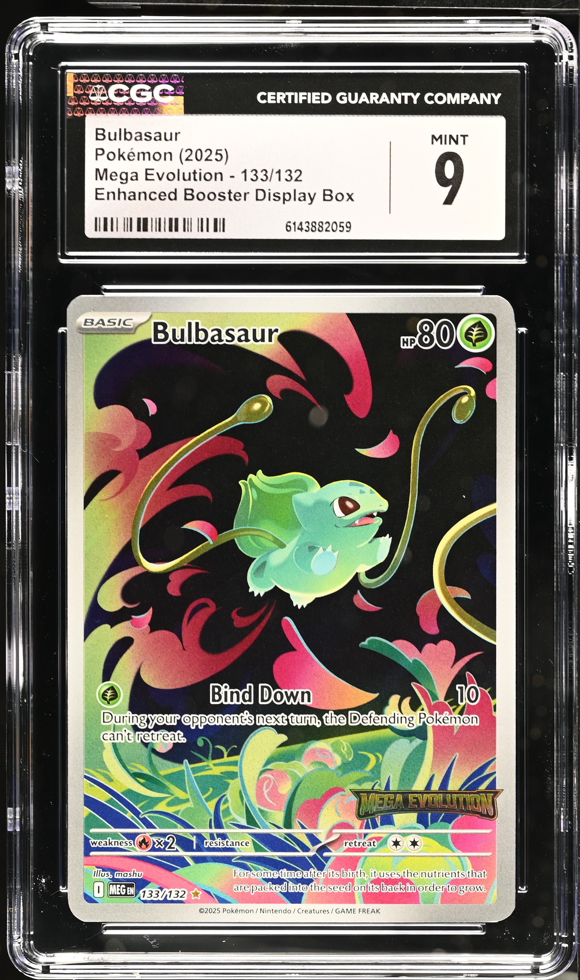 Bulbasaur 133/132 Enhanced Booster Display Box Mega Evolution Pokemon CGC 9 Mint