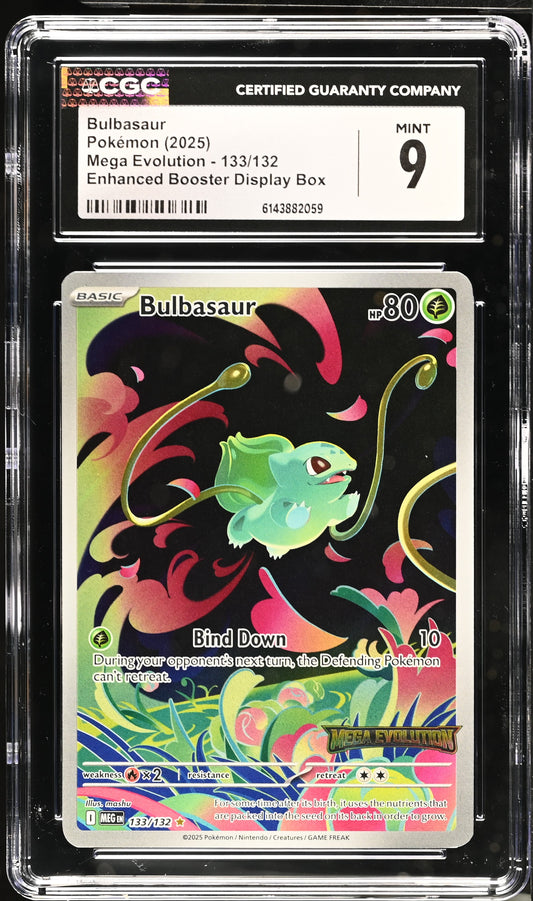 Bulbasaur 133/132 Enhanced Booster Display Box Mega Evolution Pokemon CGC 9 Mint