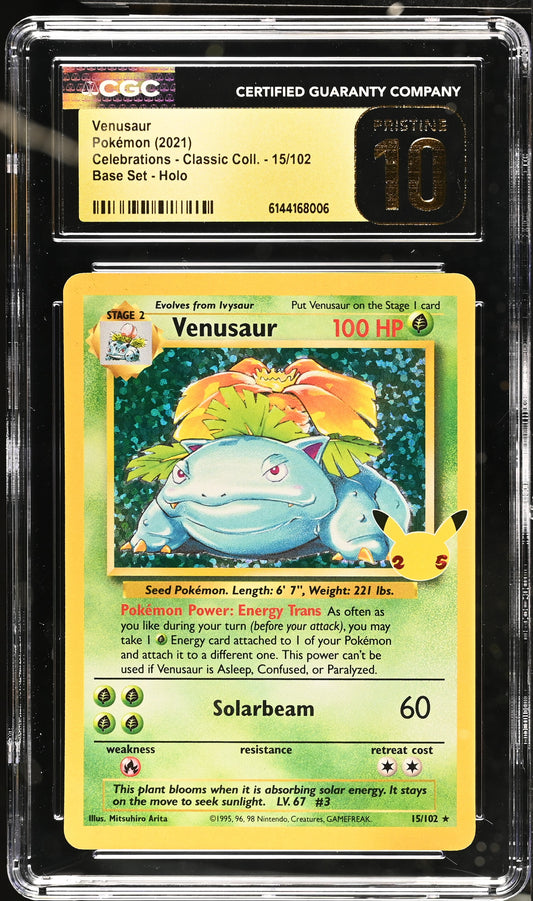 Venusaur 15/102 Base Set Holo Pokemon CGC 10 Pristine
