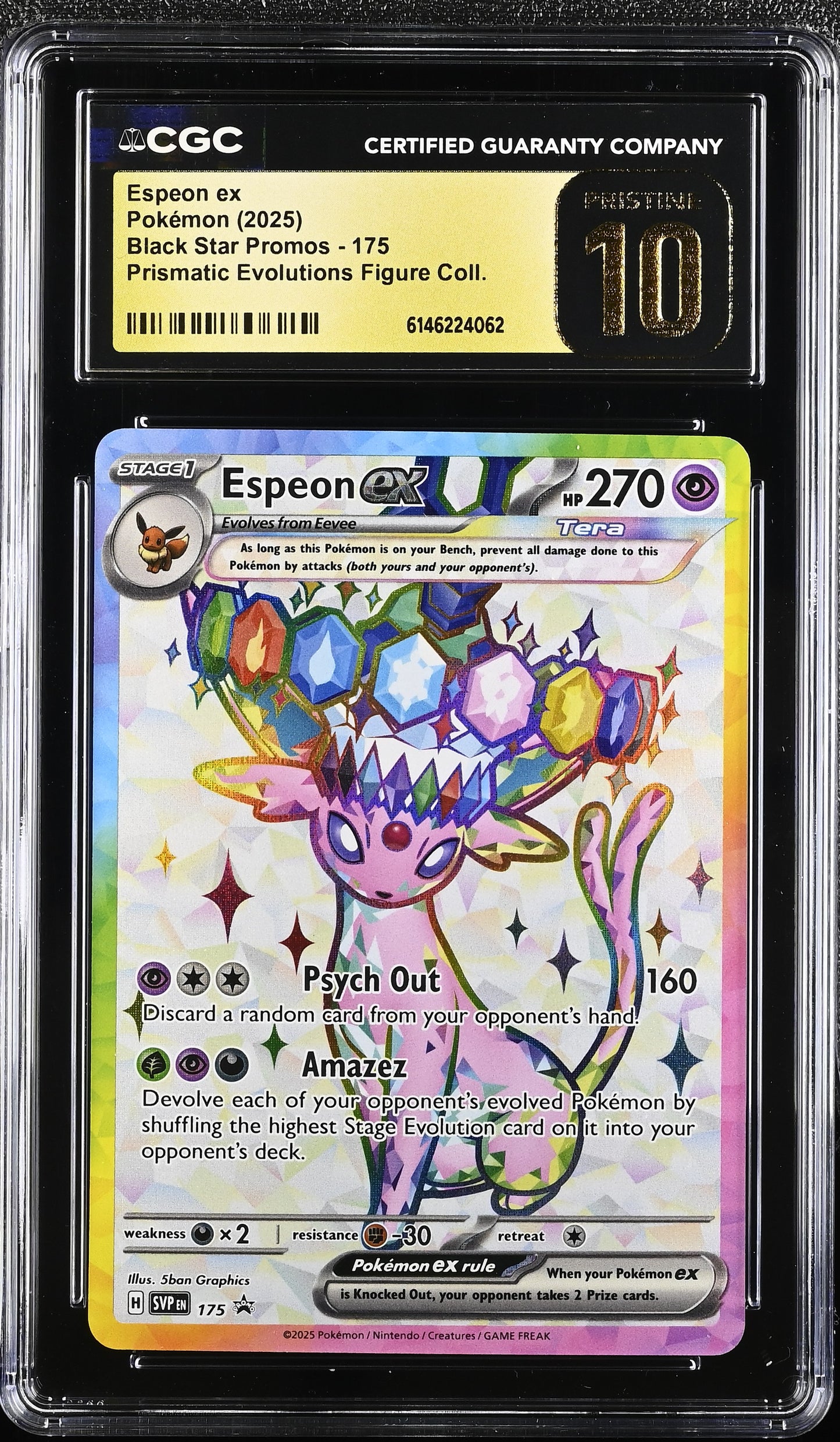 Espeon EX 175 Prismatic Evolutions Figure Coll. Pokemon CGC 10 Pristine