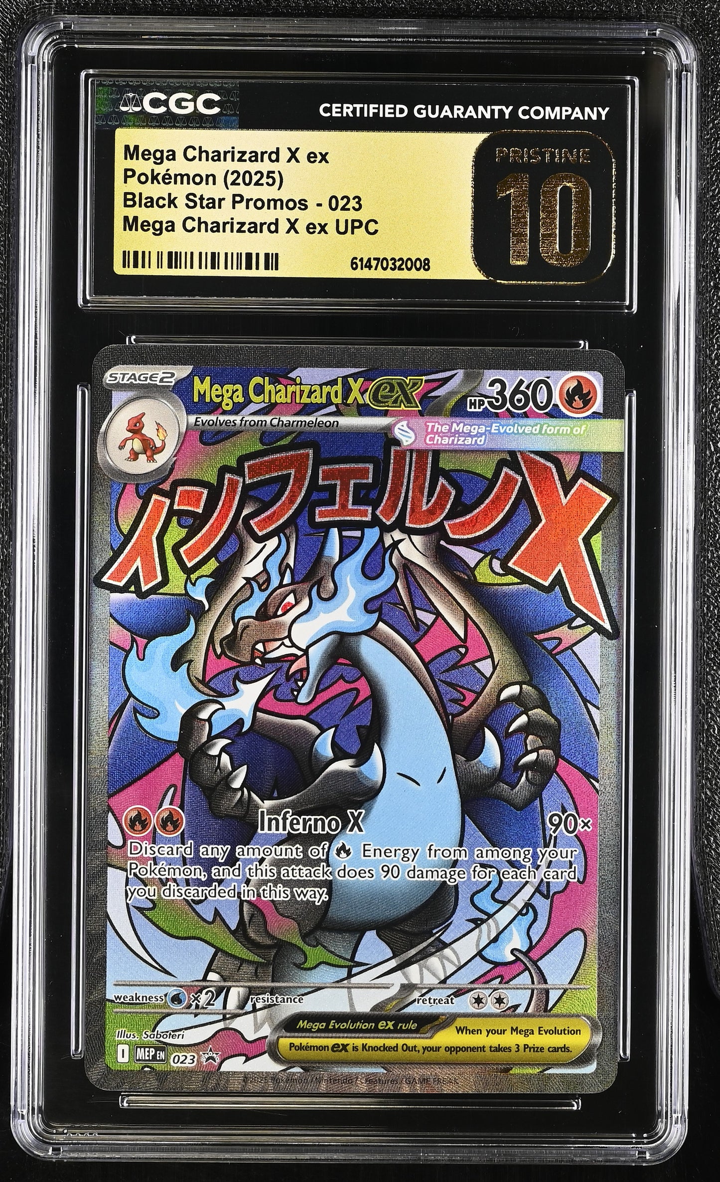 Mega Charizard X EX 023 Upc Black Star Promos Pokemon CGC 10 Pristine