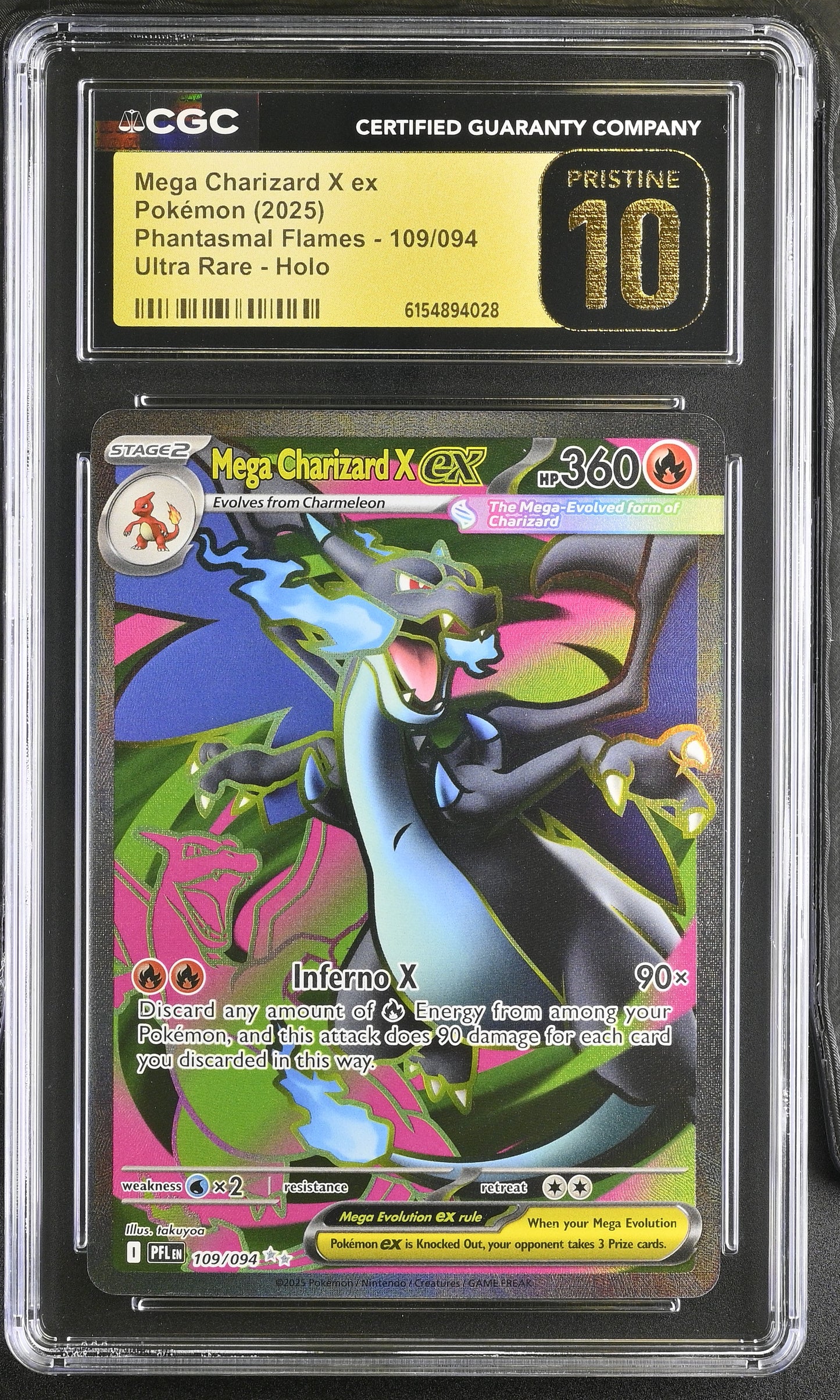 Mega Charizard X EX 109/094 Ultra Rare Holo Pokemon CGC 10 Pristine