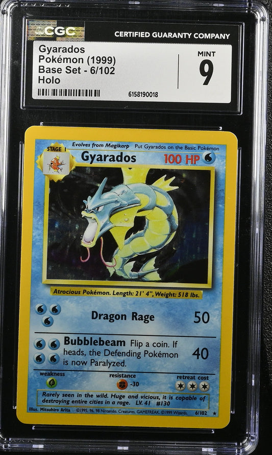Gyarados 6/102 Holo Base Set Pokemon CGC 9 Mint