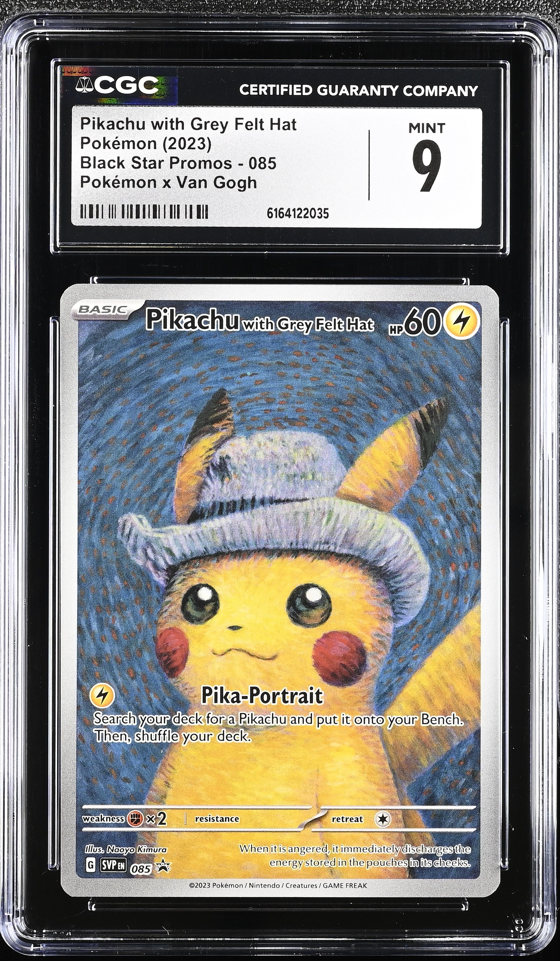 Pikachu With Grey Felt Hat 085 Pokemon X Van Gogh Pokemon CGC 9 Mint