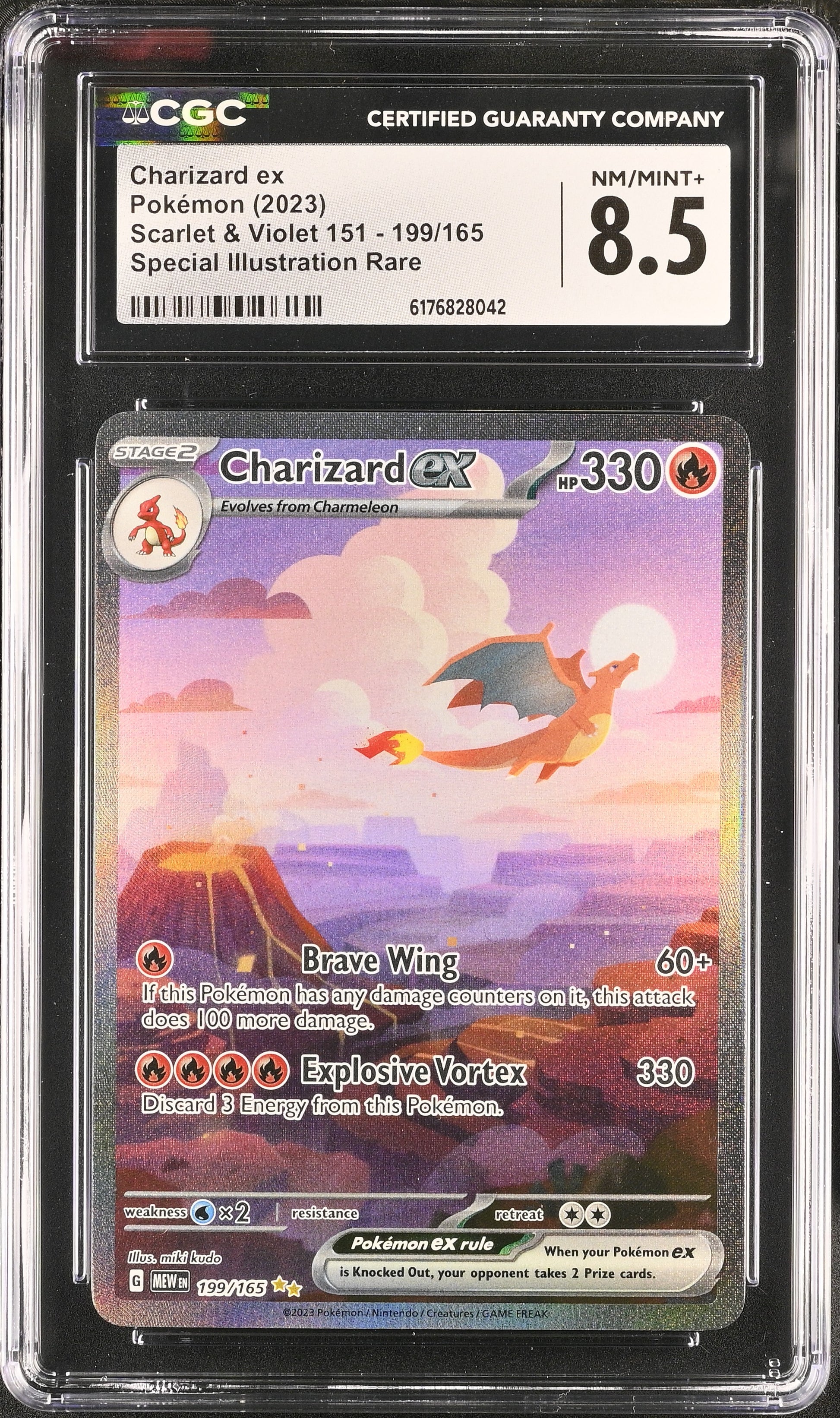 Charizard EX 199/165 Special Illustration Rare Pokemon CGC 8.5 Nm/Mint+