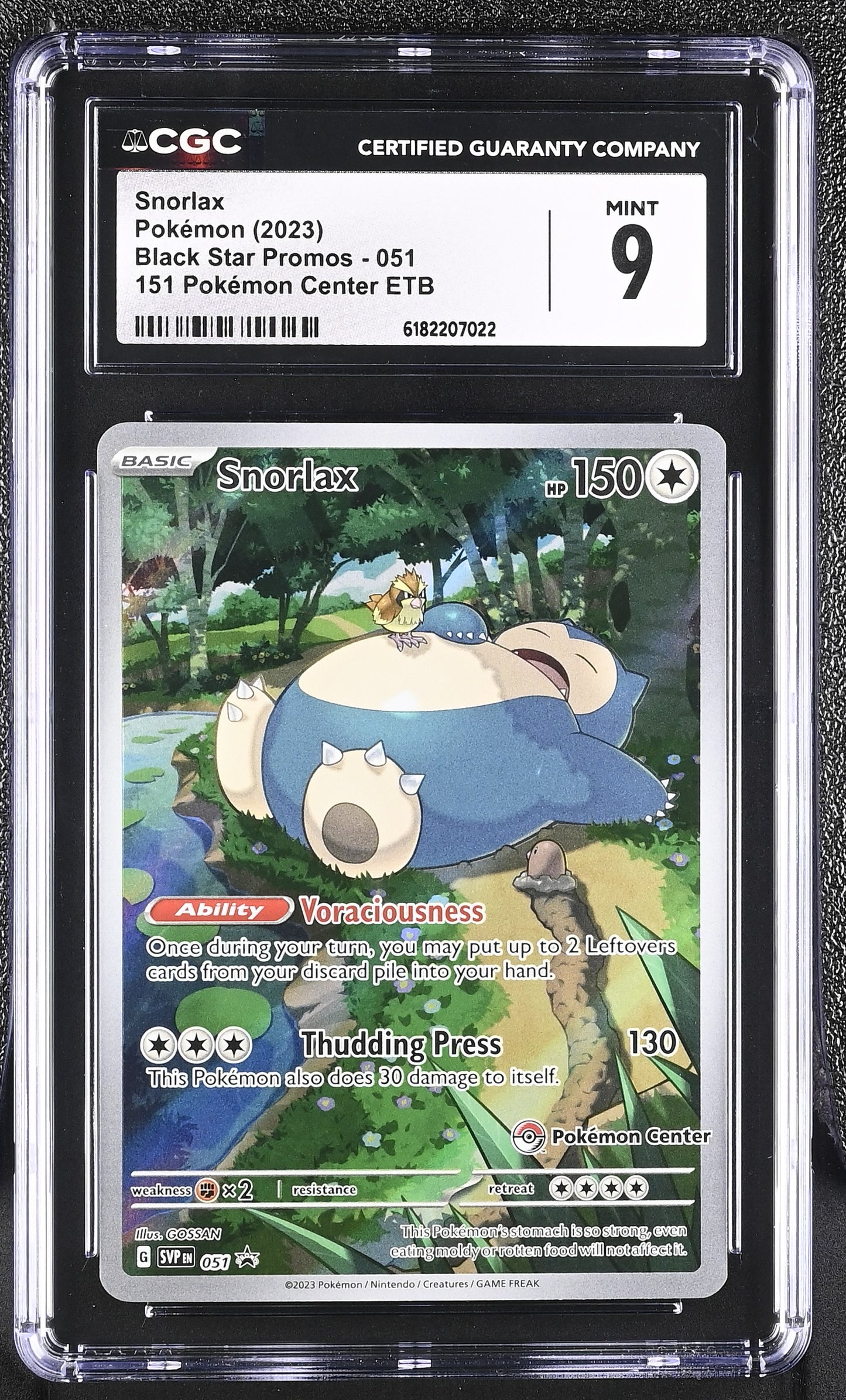 Snorlax 051 151 Pokemon Center Etb Black Star Promos Pokemon CGC 9 Mint