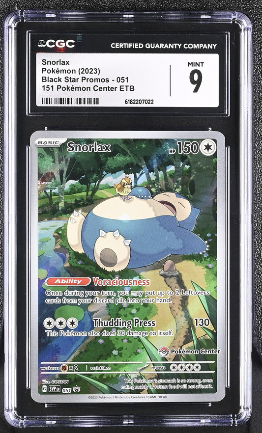 Snorlax 051 151 Pokemon Center Etb Black Star Promos Pokemon CGC 9 Mint