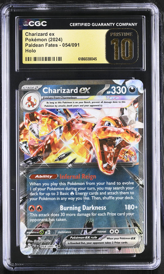 Charizard EX 054/091 Holo Paldean Fates Pokemon CGC 10 Pristine