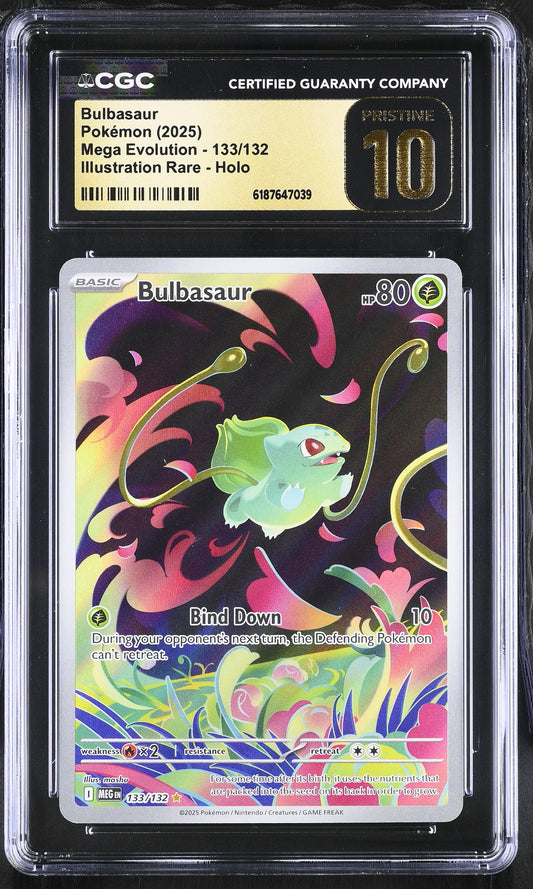 Bulbasaur 133/132 Illustration Rare Holo Mega Evolution Pokemon CGC 10 Pristine