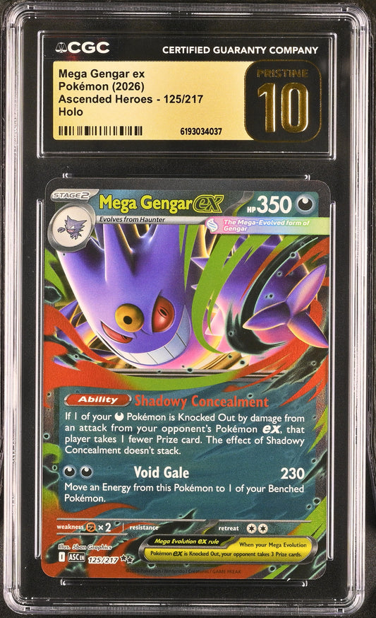 Mega Gengar EX 125/217 Double Rare Ascended Heroes Pokemon CGC 10 Pristine