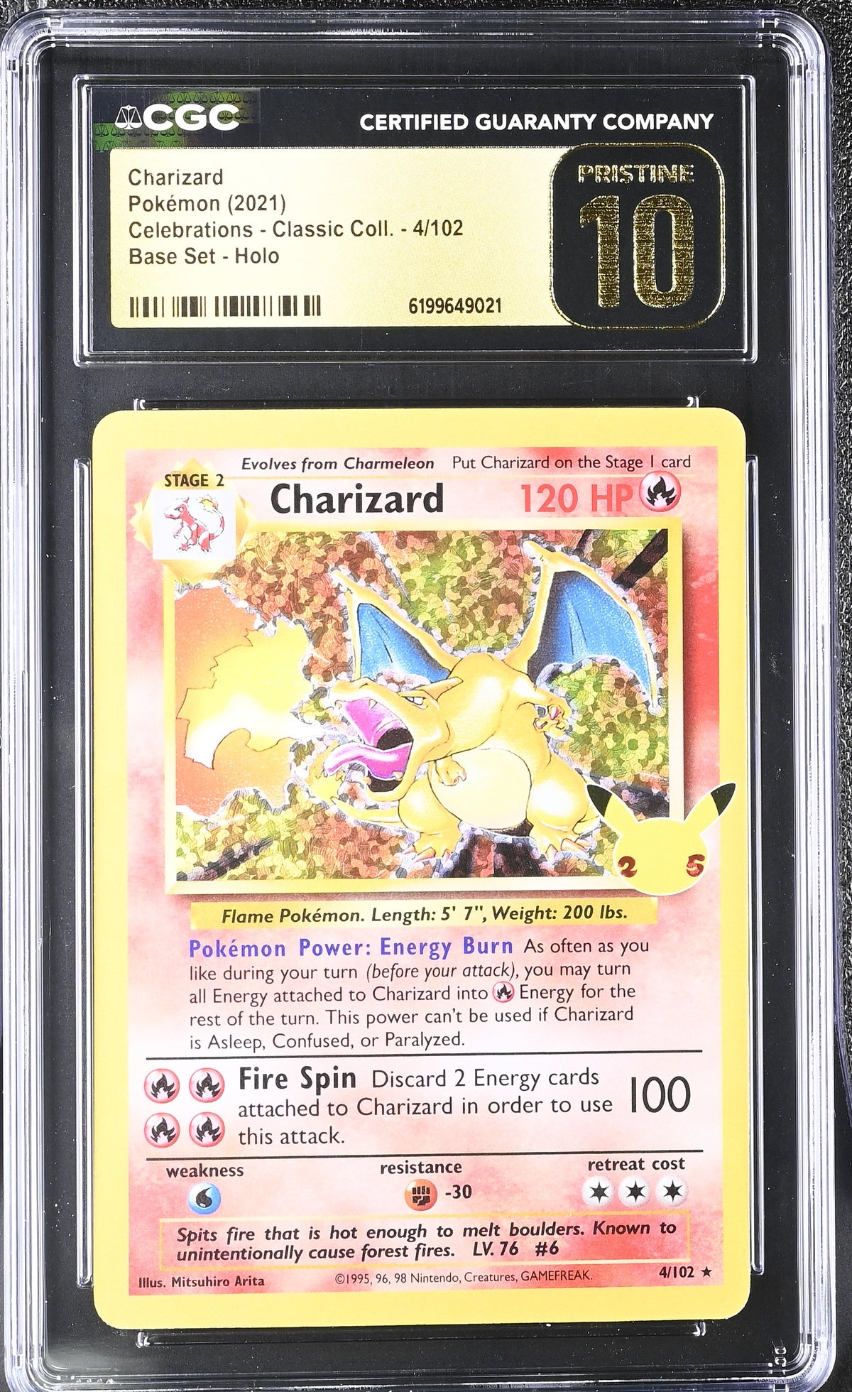 Charizard 4/102 Holo Celebrations 25th Pokemon CGC 10 Pristine