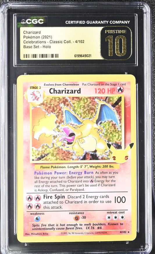 Charizard 4/102 Holo Celebrations 25th Pokemon CGC 10 Pristine