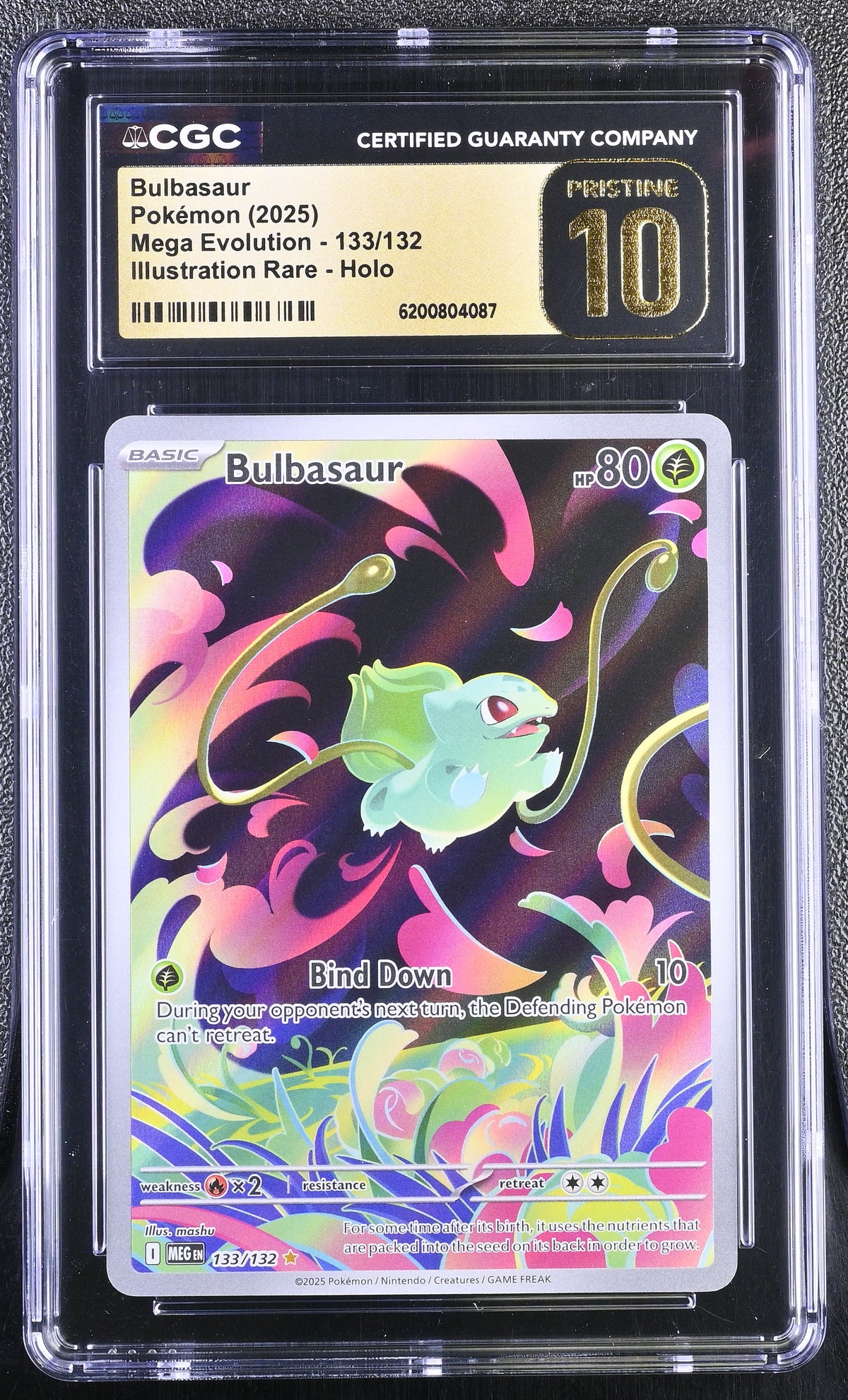 Bulbasaur 133/132 Illustration Rare Mega Evolution Base Pokemon CGC 10 Pristine
