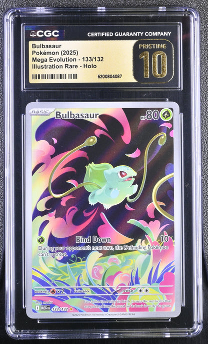Bulbasaur 133/132 Illustration Rare Mega Evolution Base Pokemon CGC 10 Pristine