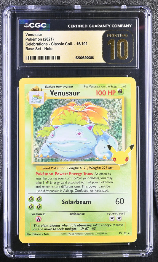 Venusaur 15/102 Holo Celebrations 25th Pokemon CGC 10 Pristine