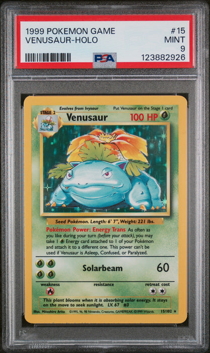 Venusaur Holo 15/102 Game Pokemon PSA 9