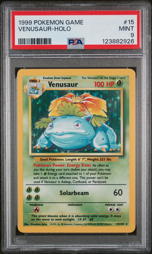 Venusaur Holo 15/102 Game Pokemon PSA 9