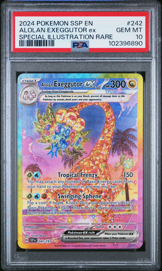 Alolan Exeggutor EX 242/191 Special Illustration Rare Pokemon PSA 10