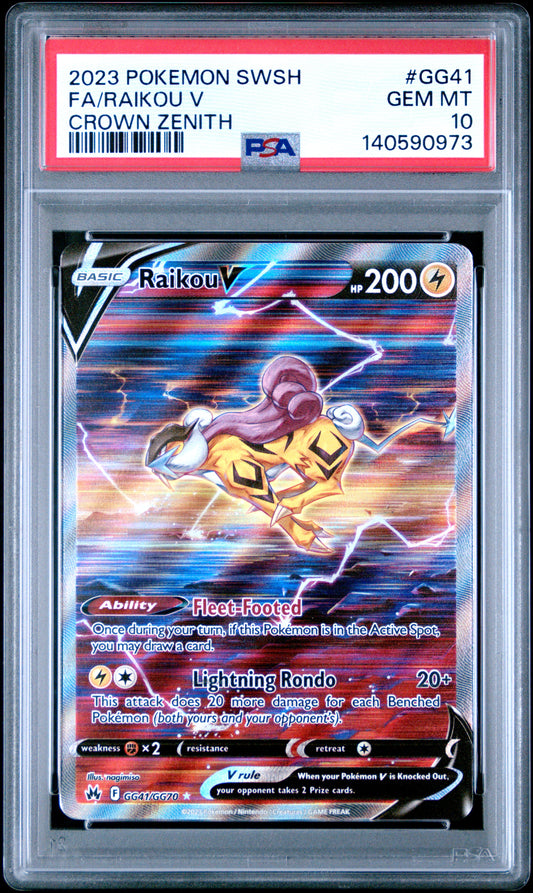 Raikou V GG41/GG70 Galarian Gallery Crown Zenith Pokemon PSA 10