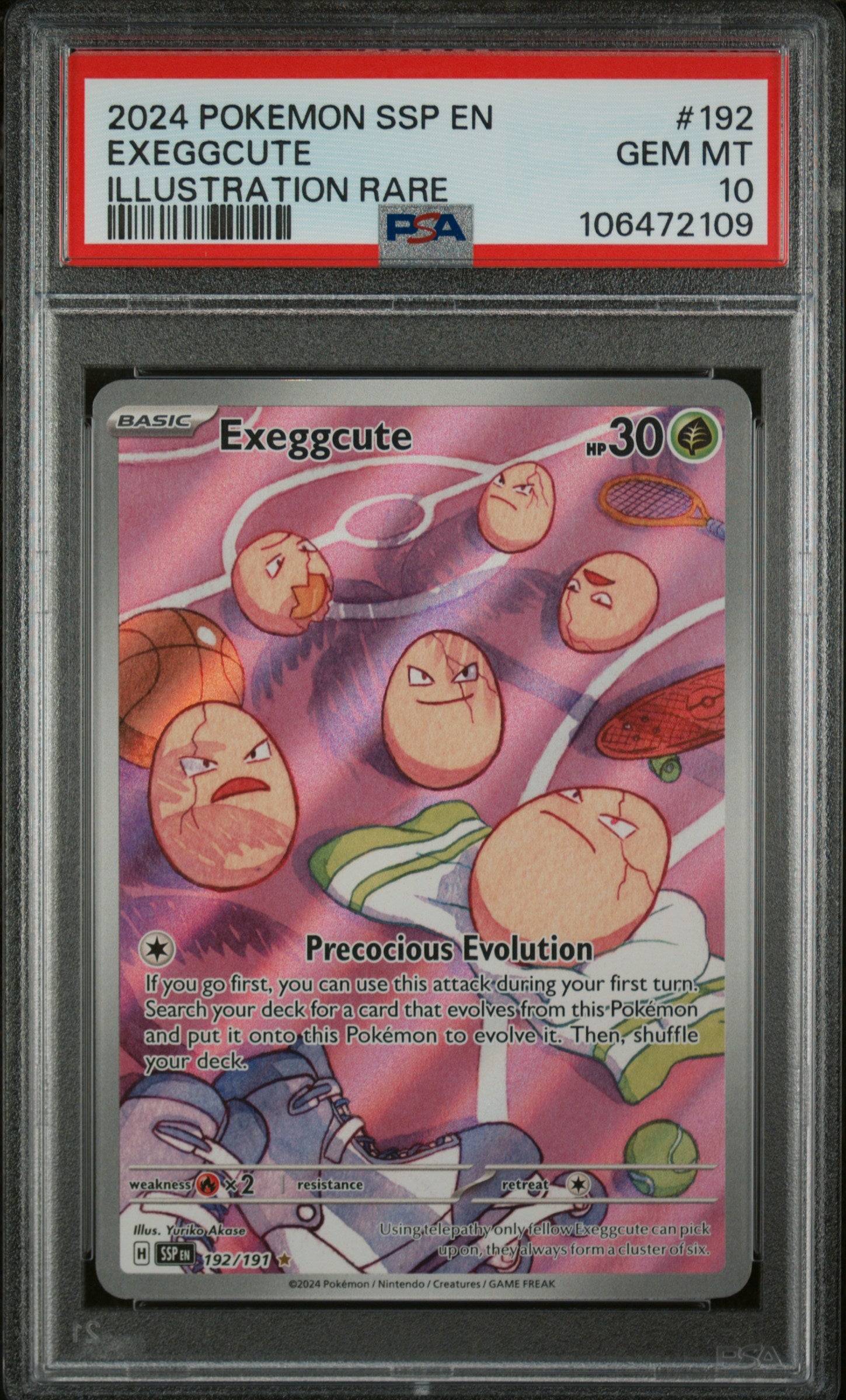 Exeggcute 192/191 Illustration Rare Ssp En Surging Sparks Pokemon PSA 10