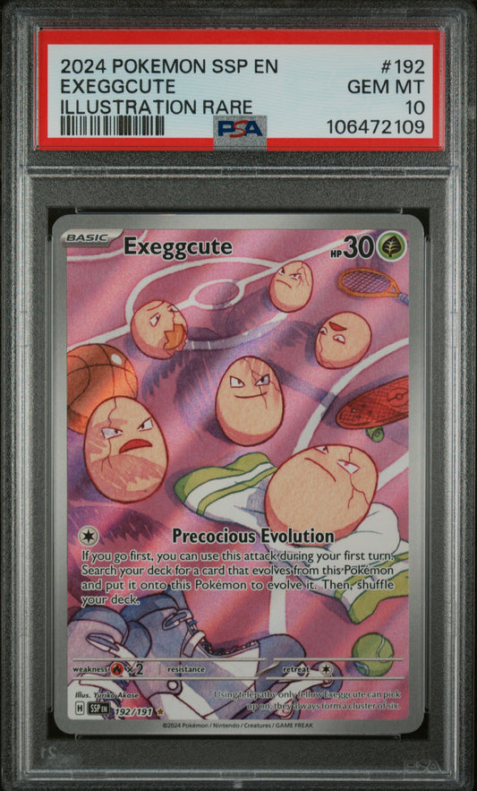 Exeggcute 192/191 Illustration Rare Ssp En Surging Sparks Pokemon PSA 10