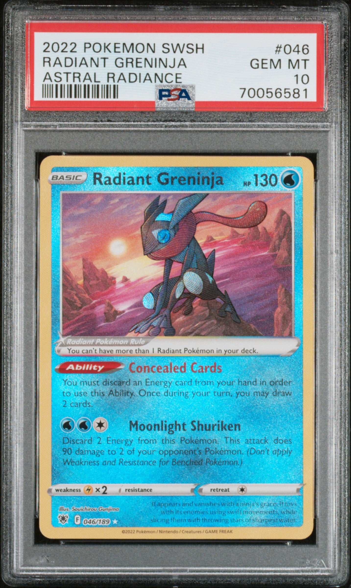 Radiant Greninja 046/189 Astral Radiance Pokemon PSA 10