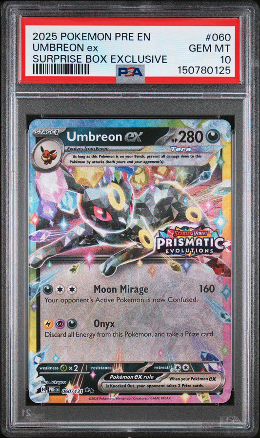 Umbreon EX 060/131 Stamped Double Rare Prismatic Evolutions Pokemon PSA 10